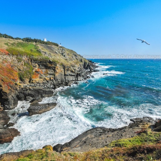Blustery Day at Lizard Point Cornwall Greeting card D2-006 (9592)