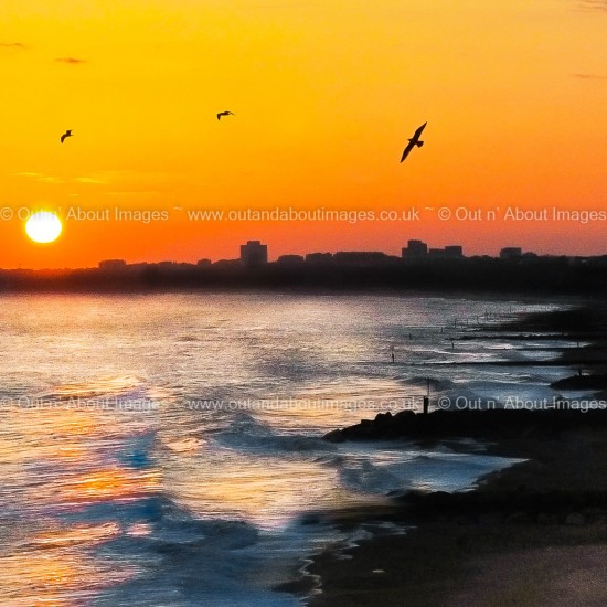Bournemouth Sunset Greeting card D1-075 (8946)