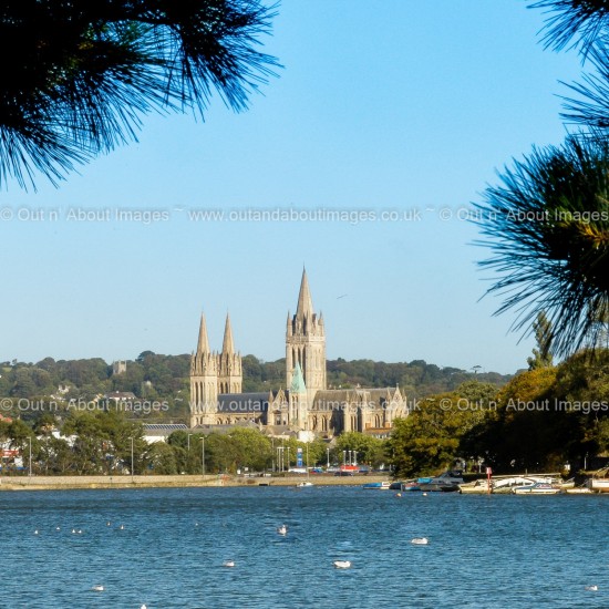 Truro Cathedral from across the River Greeting card D2-003 (9561)